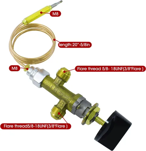 Miniatura 2 de MENSI Kit de válvula de control de seguridad de baja presión para chimenea de gas propano GLP, fogata, falla de llama, con ajuste