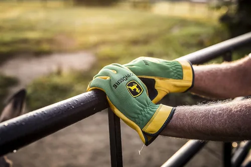 Miniatura 5 de John Deere JD00008-XL Guantes de cuero de venado de grano superior para hombres, resistentes a la abrasión, color marrón claro, resistentes al agua