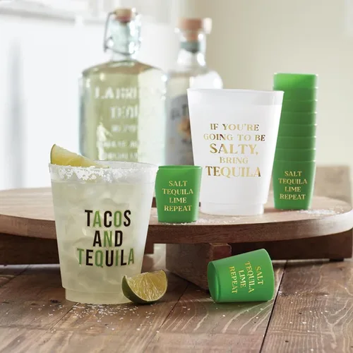 Miniatura 3 de Santa Barbara Design Studio Party Shot Glass - 10 vasos reutilizables de plástico sin BPA, 2 onzas, tequila de sal y lima