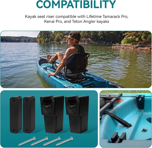 Miniatura 2 de Zephyr's Market - Elevadores de asiento de kayak compatibles con Kayaks Lifetime Tamarack Pro, Kenai Pro y Teton Angler Kayaks