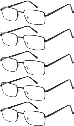 Success Eyewear Juego de 3 gafas de lectura de metal con borde completo para leer para hombres y mujeres