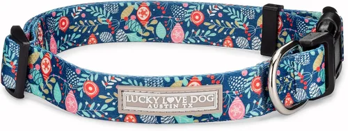 Miniatura 11 de Lucky Love Dog - Collar para perras pequeñas, diseño Blackbird de estampado alegre con flores de primavera y verano, talla XS