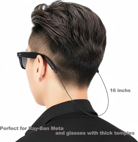 Miniatura 4 de Correa para gafas para RayBan Meta Smart Glasses, patillas anchas - correa para gafas para hombres, mujeres y niños, sujetadores de gafas alrededor