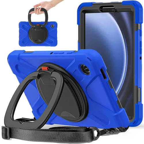 Miniatura 28 de 360 Rotation Case for Galaxy Tab ActivePro/Tab Active4 Pro/Active 5 Pro 10.1" Sturdy Cover Rotate Ring Stand Shoulder Carrying Strap Hand Strap