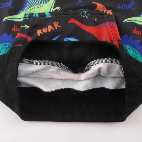 Miniatura 4 de Akyzic Sudadera con capucha para bebés y niños, diseño de dinosaurios, con bolsillo, sudadera cálida para niños