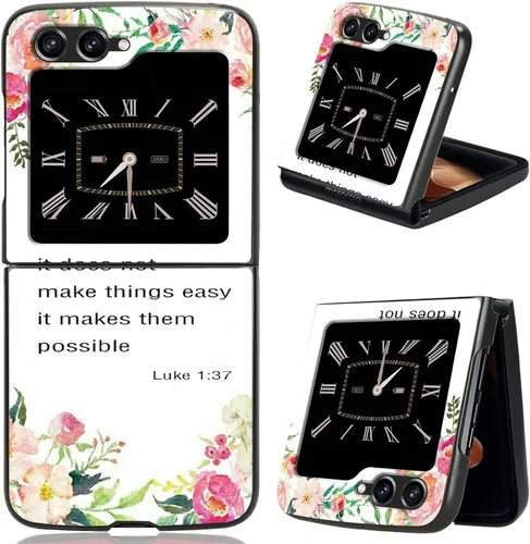 Rossy Funda para teléfono Samsung Galaxy Z Flip 5 para Samsung Z Flip 5 5G (2023) con versículo de la Biblia 1-37, patrón cristiano para mujeres y