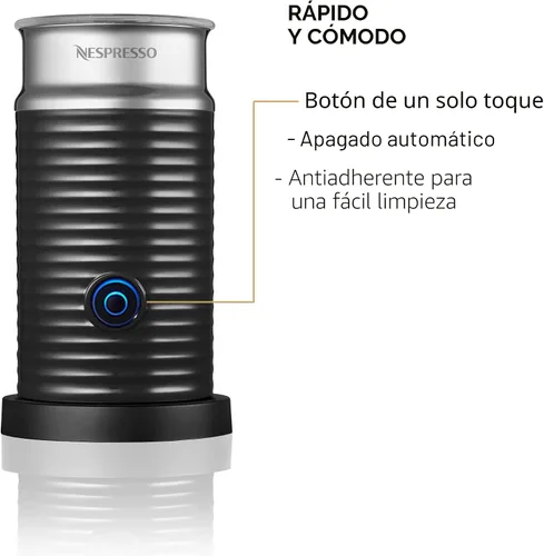 Miniatura 2 de Nespresso Aeroccino 3 Espumador de Leche, Negro, Acero