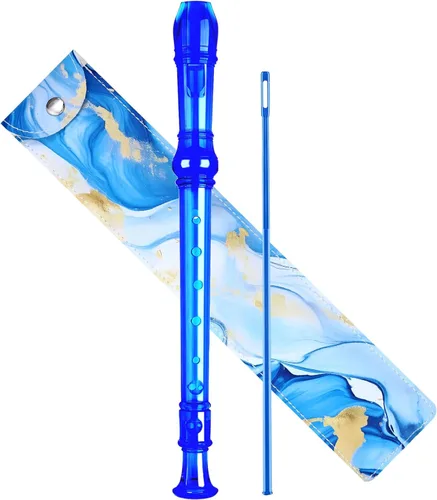 Miniatura 10 de Instrumento de flauta soprano para niños principiantes estudiantes, digitación alemana, llave C, flauta soprano de 3 piezas con varilla de limpieza