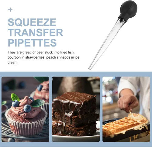 Miniatura 9 de ULTECHNOVO Pipeta grande para pavo, plastificador de plástico con cuentagotas líquidos, pipetas de transferencia de silicona para cocinar y hacer