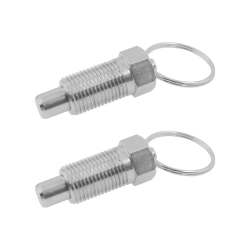 Miniatura 8 de M6-0.118 in/0.12 pulgadas - Émbolo de resorte retráctil a mano de acero inoxidable, sin bloqueo, 2 unidades M6-0.118 in/0.12 pulgadas