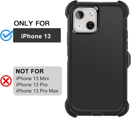 Miniatura 2 de AICase para iPhone 13/iPhone 14 con funda con clip para cinturón, protector de pantalla, funda protectora resistente de grado militar, protección
