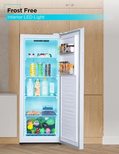 Miniatura 4 de BLACK+DECKER BUC1100XW - Refrigerador congelador convertible de 11 pies cúbicos, congelador vertical con estantes de vidrio, puerta reversible