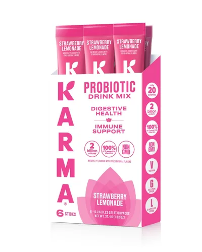 Miniatura 14 de Bolsa de Hidratación Probiótica Karma - Paquete de 6, Mezcla de Bebida en Polvo de Bayas y Cereza - Apoyo Inmunológico y de la Salud Intestinal Para