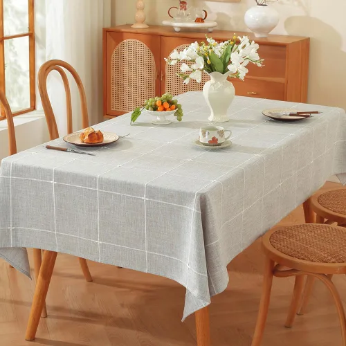 Miniatura 13 de TruDelve Cotton Square Tablecloths 52x52 Inch Card Table Tablecloth Blue Fabric Farmhouse Tablecloth(Blue,52"x52",Square)