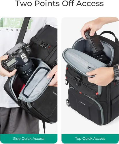 Miniatura 3 de BAGSMART Bolsa para cámara para fotógrafos, bolsa profesional para cámara compatible con portátiles de hasta 15.6 pulgadas, estuche para cámara