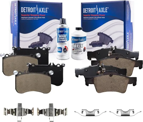 Miniatura 14 de Detroit Axle - Pastillas de Freno Delantero Izquierdo Reemplazo de Pinza de Disco para Dodge Ram 1500 Dakota Mitsubishi Raider - Juego de 3 piezas