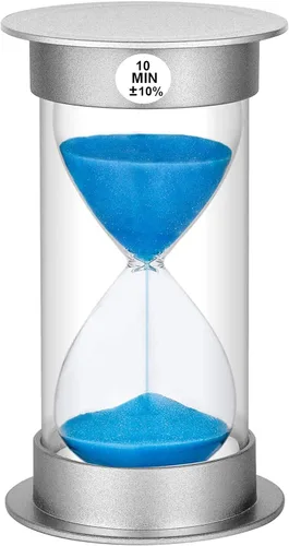Miniatura 36 de Temporizador de arena de 1 minuto, reloj de arena de plástico de 1 minuto, reloj de arena pequeño de un minuto, temporizador de cristal de arena Azul