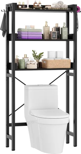 Miniatura 9 de Besiost - Estante de almacenamiento sobre el inodoro con 2 cajones - Organizador de baño de 7 niveles con estante ajustable, estante de ahorro
