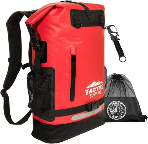 Miniatura 10 de TACTIKO Mochila resistente 100% impermeable, bolsas secas enrollables para kayak, senderismo, campamento, supervivencia