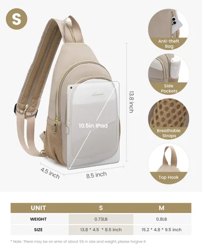Miniatura 5 de LOVEVOOK - Mochila tipo bandolera para mujeres, convertible a bandolera cruzada, pequeño bolso para pañales, mochila resistente al agua