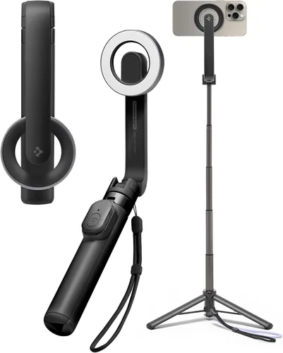 Miniatura 12 de Spigen Soporte de Trípode para Palo de Selfie con Control Remoto Bluetooth y Obturador, Extensible de 24", Compatible con MagSafe iPhone