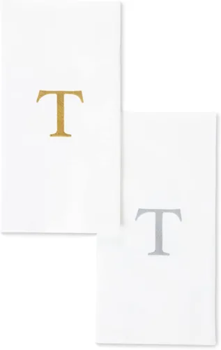 Miniatura 17 de AMERICAN HOMESTEAD - Toallas de mano desechables – Servilletas plateadas con monograma – Toallas de papel de baño similares al lino para invitados