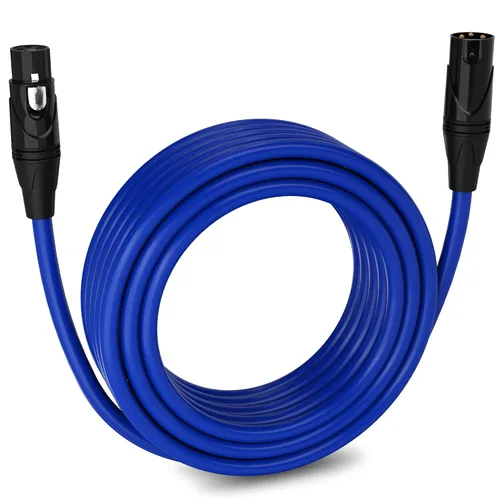 Miniatura 72 de LyxPro Cable de micrófono XLR hembra a macho de ángulo recto de 3 pines de 1.5 pies para altavoces amplificados, interfaz de audio, rendimiento