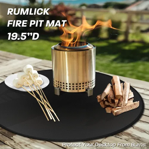 Miniatura 2 de Tapete para Fogata de 19.5" para Solo Stove Mesa, Tapete Redondo Impermeable al Aceite y Agua para Debajo de la Fogata de Mesa, Tapete Portátil