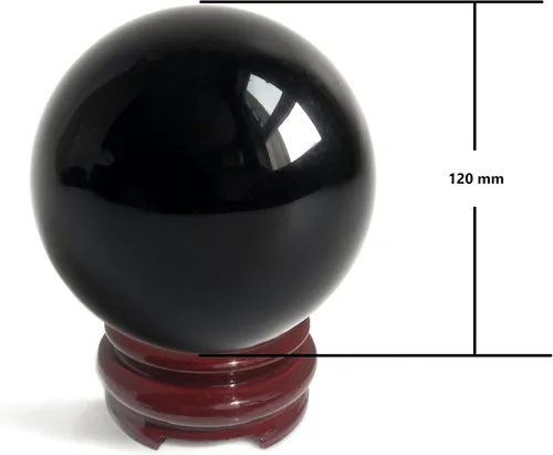 Miniatura 3 de Mina Heal Bola de cristal de obsidiana negra para meditación, adivinación y Feng Shui, esfera de obsidiana grande para decoración