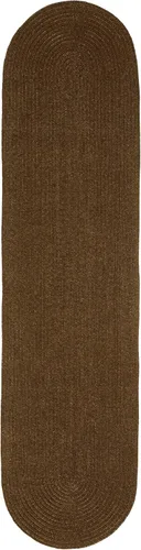 Miniatura 27 de BNM - Alfombra ovalada bohemia para interiores y exteriores con patrón trenzado sólido, perfecta para patio trasero, patio, oficina, sala de estar