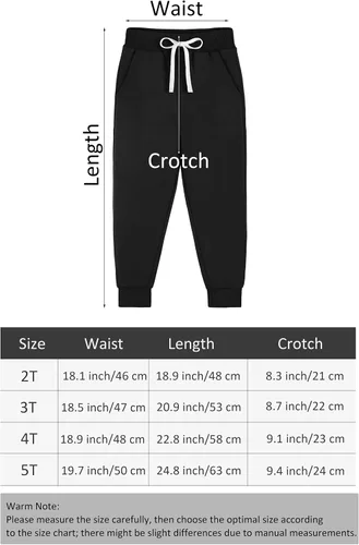 Miniatura 2 de Resinta Paquete de 3 pantalones deportivos para niños pequeños y bebés, pantalones deportivos casuales con bolsillo