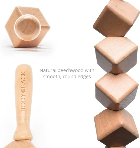 Miniatura 2 de Body Back Paquete de rodillos para pies y cuerpo, masajeador de pies de madera y rodillo corporal para fascitis plantar, reducción de celulitis