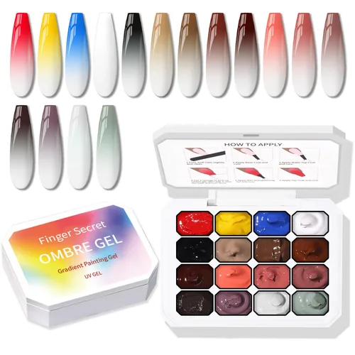 Miniatura 8 de Sponge Pat Paint Gel de Uñas, Gel Degradado para Uñas Ombre, Rubor de Uñas Floreciente Aura Uñas Removedor de Dibujo Pintura Floral Arte de Uñas 16