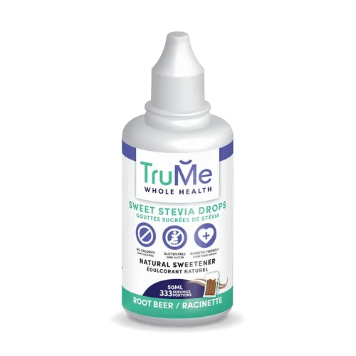 TruMe Whole Health Sweet Stevia Drops - Edulcorante sin calorías - Keto Liquid Stevia - Vegano - Sin gluten - Sin alcohol - Apto para diabéticos -