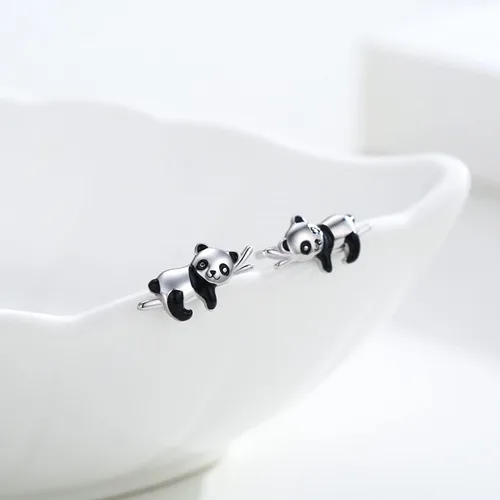 Miniatura 3 de Pendientes de animal de plata de ley 925 con diseño de pandakoalaperezoso, joyería de animales, regalo para mujeres y niñas, aretes hipoalergénicos