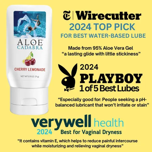 Miniatura 2 de Aloe Cadabra Lubricante personal saborizado e hidratante vaginal, lubricante orgánico de aloe comestible para hombres, mujeres, sin manchas, pH