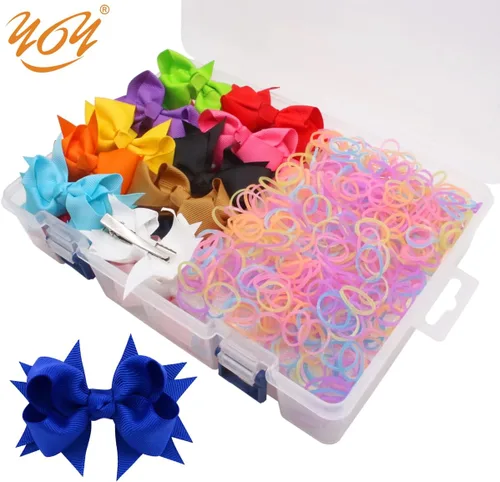 Miniatura 4 de YOY 20 adorables lazos para el pelo de perro con clips y 1000 bandas de goma y 1 peine de acero para peluquería, nudo superior de cachorro, moño
