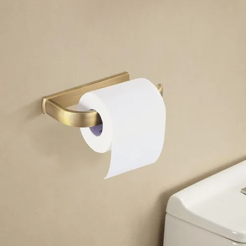 Miniatura 2 de BigBig Home Juego de soporte de papel higiénico antiguo, toallero de latón cepillado para baño, anillo de toalla rústico montado en la pared vintage