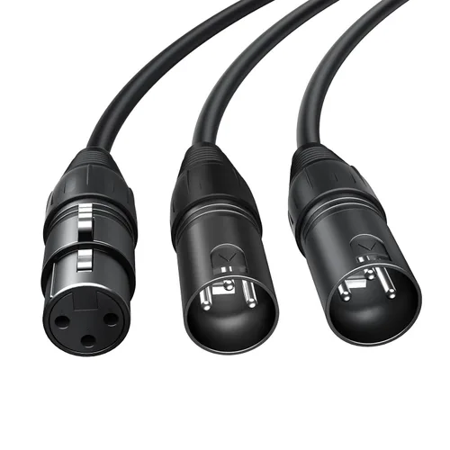Miniatura 6 de CableCreation Divisor XLR equilibrado de 1 pie, 2 X LR macho a XL R hembra, micrófono de 3 pines y cable de micrófono X L R Split 1 hembra a 2 macho