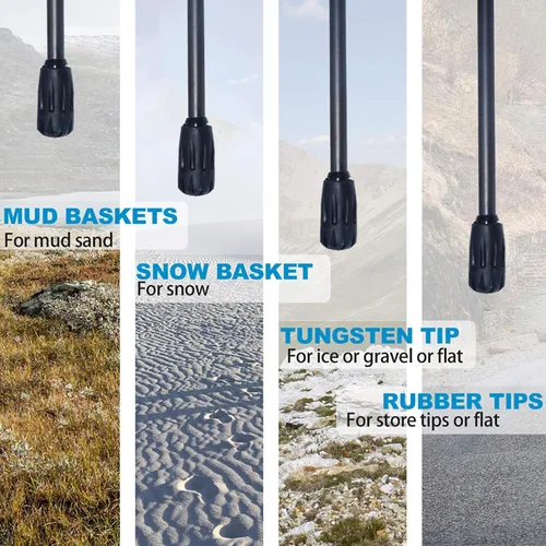 Miniatura 5 de 5-Section Carbon Fiber Trekking Poles, Lightweight and Durable 2-Pack, Foldable, Straight Grip, Suitable for Hiking, Trekking and Mountaineering
