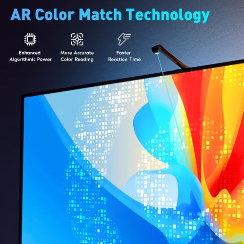 Miniatura 4 de MIHEAL Retroiluminación LED para TV con sensor AR, tira de luces RGB de 12.4 pies para PC de 32 a 60 pulgadas, TV y monitor, luces de TV