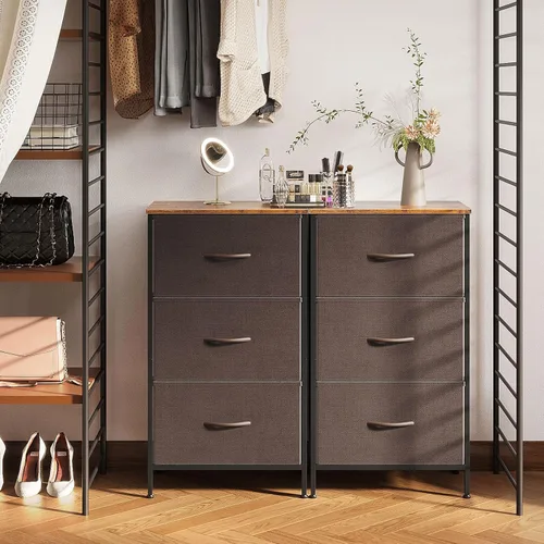 Miniatura 7 de AODK Cómoda para Dormitorio, Mesa de Noche Pequeña, Cómoda con Cajones, Mesa de Final de Pasillo para Sala de Estar, Cómoda con 3 Cajones de Marrón