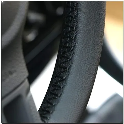 Miniatura 4 de AUTOXBERT Funda de volante de 38 cm/15 pulgadas de piel con costura, funda de volante transpirable y antideslizante para Nissan Qashqai Toyota Camry