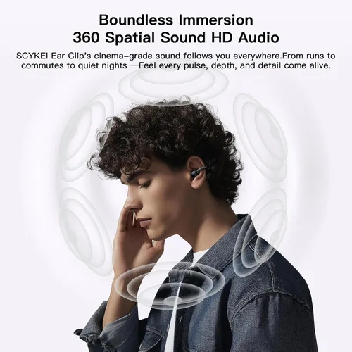 Miniatura 6 de OWS - Auriculares colgantes con clip para la oreja, auriculares inalámbricos de traducción AI en tiempo real, 165 idiomas traductores