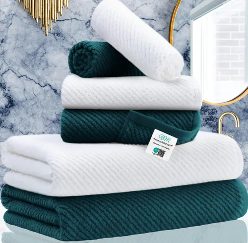 Miniatura 29 de VOOVA & MOVAS Toallas de baño amarillas – 100% algodón Secado rápido Peso Gruesas Suave, juego de 6 toallas de baño, 2 toallas grandes de 30