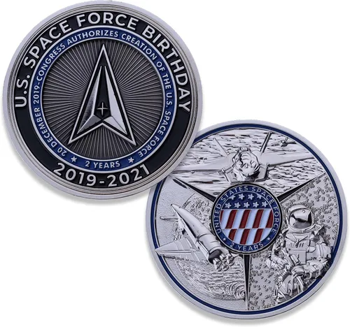 ¡Moneda de desafío de bola de cumpleaños de la Fuerza Espacial 2021! Diseñada para veteranos militares, producto oficial de la Fuerza Espacial
