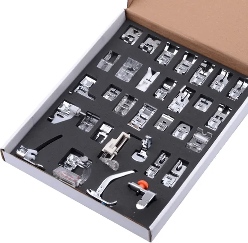 Miniatura 9 de Juego de 11 pies prensatelas para máquina de coser de vástago bajo a presión, cantante, hermano, Janome, Babylock, Kenmore, Euro-Pro, blanco, Juki