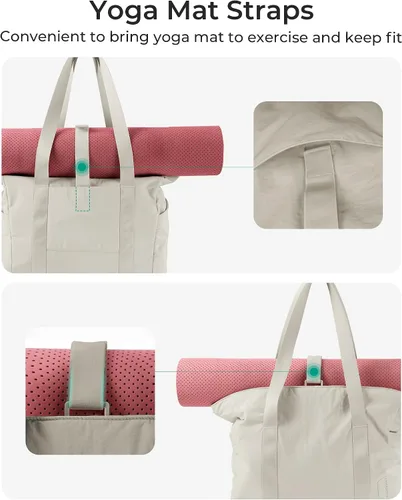Miniatura 70 de BAGSMART Bolsa de mano para mujer con cremallera, bolsa de gimnasio con compartimentos, bolsa de trabajo para enfermera, baile, bolsa de yoga