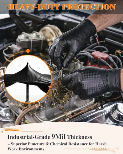 Miniatura 4 de Guantes de nitrilo Nitroshield 9 mil, resistentes, desechables, negros, talla XLarge, 800 piezas - Guantes de goma resistentes a productos químicos