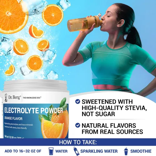 Miniatura 6 de Dr. Berg Zero Sugar Hydration Keto Electrolyte Powder - Mejorado con 1000 mg de potasio y sal rosa real del Himalaya (no sal de mesa) - Suplemento
